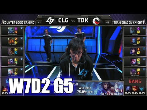 CLG vs Team Dragon Knights | S5 NA LCS Summer 2015 Week 7 Day 2 | CLG vs TDK W7D2 G5