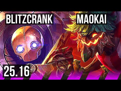 BLITZCRANK & Corki vs MAOKAI & Yunara (SUP) | KR Master | 25.16