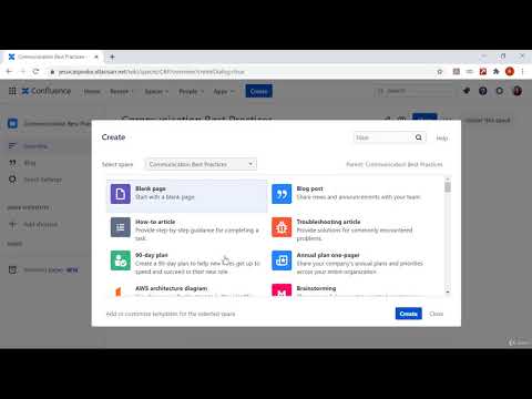 Atlassian Confluence Masterclass 2020 Lecture 23   Space Blueprints Knowledge Base Space Intro & How