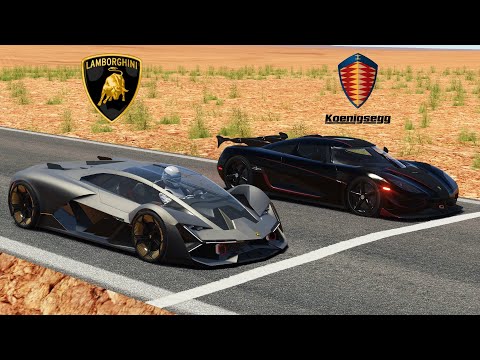STAGE X Koenigsegg Agera RSR VS ELECTRIC Lamborghini Terzo Millennio DRAG RACE