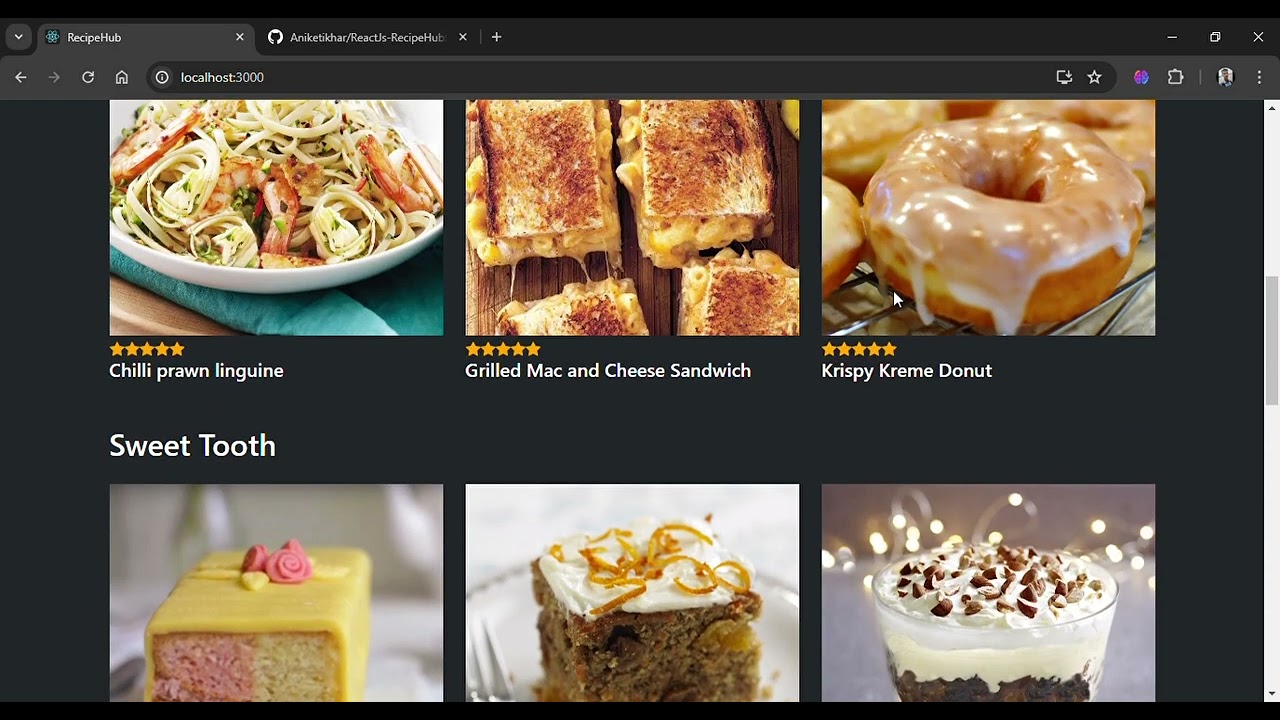 RecipeHub - Recipe web App using reactJs and Shepherd.Js | quine Quest-012 | Shepherd JS library