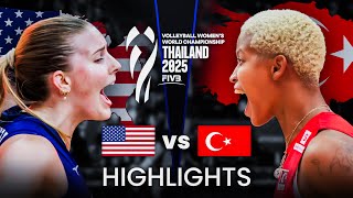 TURKIYE  🇹🇷 vs USA 🇺🇸 | Highlights | Women's Volleyball World Championship 2025