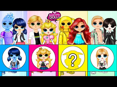 Marinette, Elemental Ember, Princess Peach, Wednesday ❤ Surprising Couples - DIY Arts & Paper Crafts