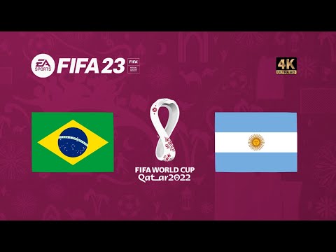 Brazil vs Argentina | FIFA 23 Gameplay World Cup Qatar 2022 | Final [4K 60FPS]