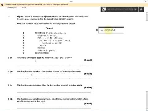 Q3: Iteration, Selection and Scope in Pseudocode