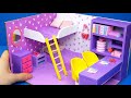 DIY Miniature Cardboard House 28 Purple Bedroom For Two