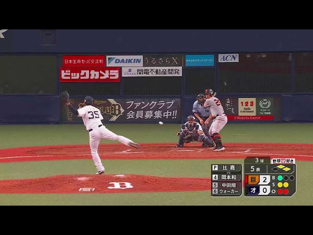 【5回表】バファローズ・比嘉幹貴 気迫のこもった投球で追加点を許さない!! 2023年6月7日 オリックス・バファローズ 対 読売ジャイアンツ