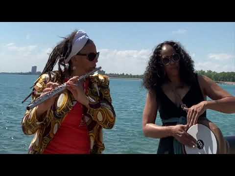 Nicole Mitchell flute, Coco Elysses percussion Joy is Liberation water song AACM Chicago Lake