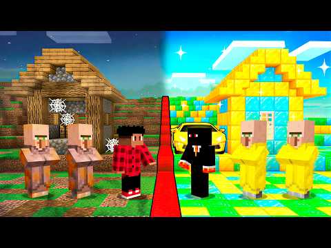 POOR vs RICH Village Battle in Minecraft