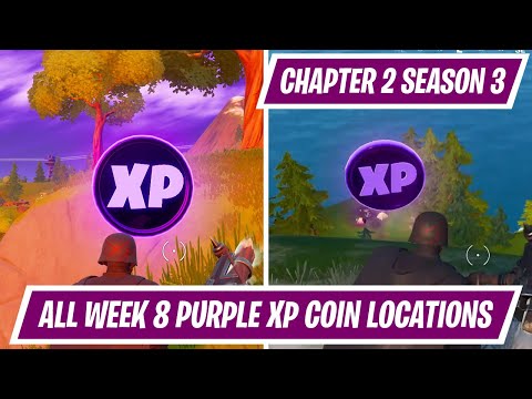 *NEW* Week 8 - All 2 Purple XP Coin Locations in Fortnite Chapter 2 Season 3