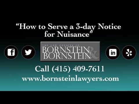 How to "Serve 3 Day Notices to Quit for Nuisance"