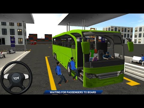 Euro Bus Simulator 2018 Green Bus & Yellow Bus Transport Passengers - Android GamePlay FHD