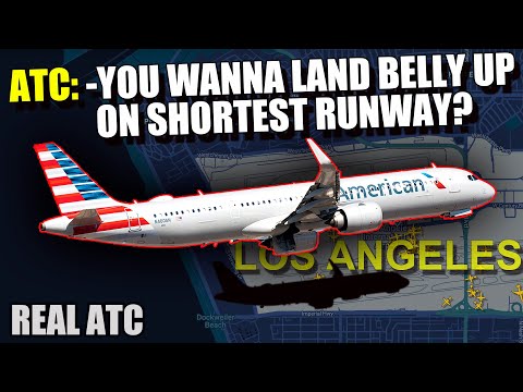 PAN PAN PAN, landing gear malfunction. American A321 EMERGENCY Landing at Los Angeles  REAL ATC