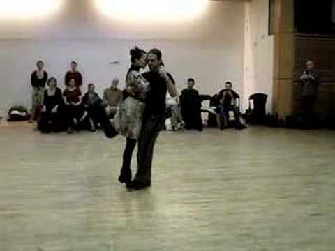  Romina Godoy  and  Leandro Palou  are  dancing  to  a  tango