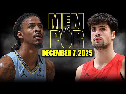 Memphis Grizzlies vs Portland Trail Blazers Full Game Highlights – December 7, 2025 | NBA Season