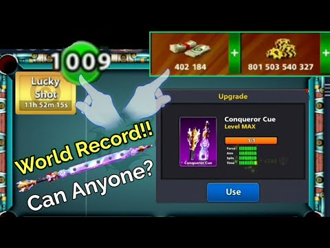 Finally I made World Record in 8bp 👉 400000 Cash and 1000 Golden Shots | Conqueror Cue Level Max |