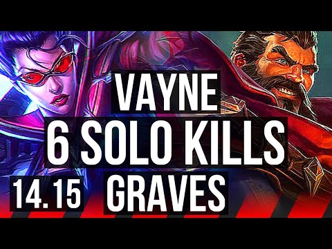 VAYNE vs GRAVES (TOP) | 6 solo kills, 500+ games | VN Master | 14.15