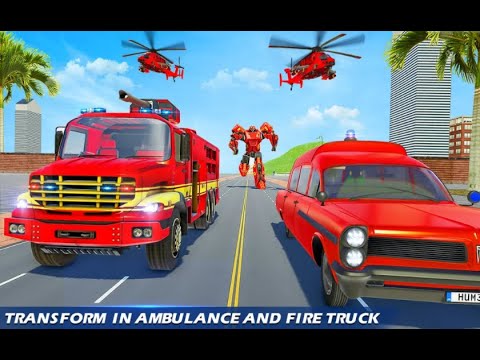 Ambulance Robot Car Game - Fire Truck Robot Games Go Jins Robot Games and Shooting Games Gameplay #1