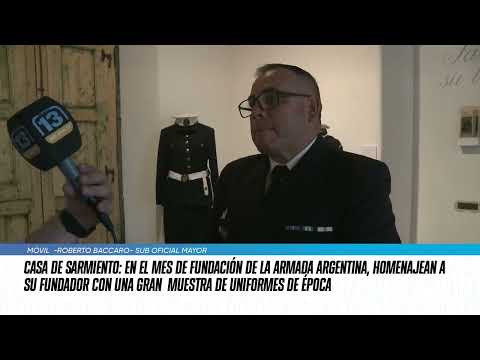 Homenaje a Sarmiento en San Juan: la Armada Argentina exhibe una muestra de uniformes
