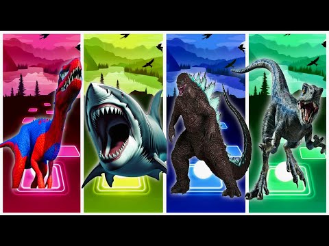 Megalodon VS Spiderman Trix VS Jurassic World VS Godzilla #317 #coffindance #tileshop