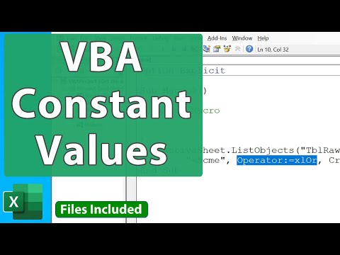 Get the Numeric Value for a Constant in VBA - VBA Quickie 9