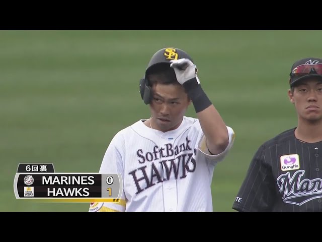 【6回裏】試合の均衡を破る!! ホークス・中村晃のタイムリー2ベースヒット!! 2020/2/25 H-M
