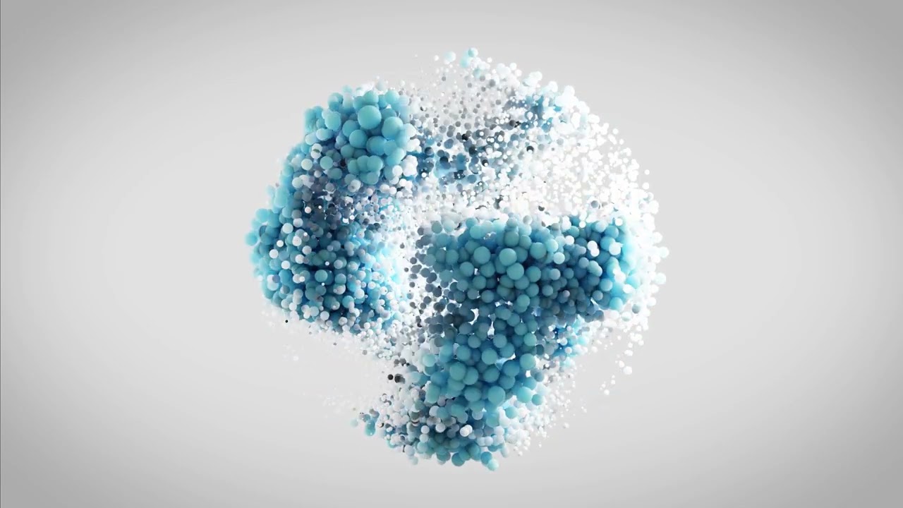 4K Seamless Loop | Blue & White Spheres Floating | Abstract Minimal 3D Animation