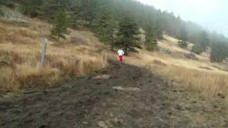 Michael Sandler Running Fast Barefoot Down Frozen Muddy Hill