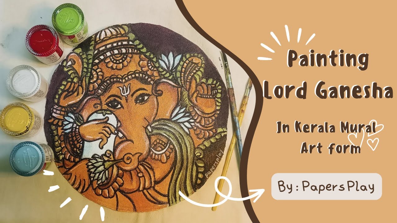 Lord Ganesh in Kerala Mural Art /Acrylic Painting for Beginners