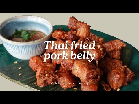 #1 Thai Fried Pork Belly with Tamarind Jaew Sauce & Sticky Rice (Easy recipe)
