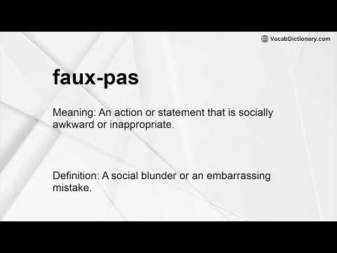 faux-pas Meaning