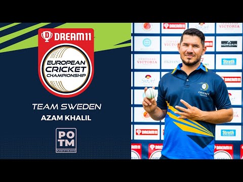 Amazing spell Azam Khalil four wickets for ten at Dream11 European Cricket Championship