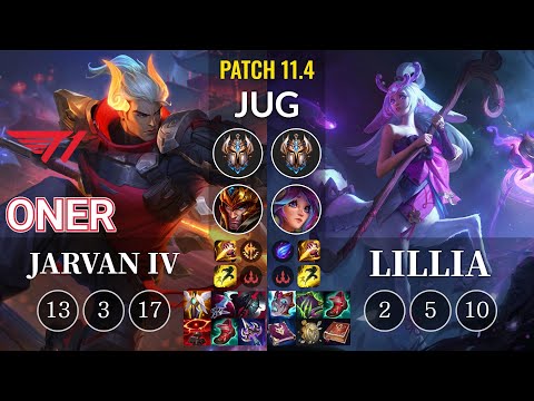 T1 Oner Jarvan IV vs Lillia Jungle - KR Patch 11.4
