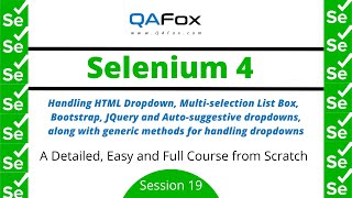 Download the video "Handling HTML, Bootstrap, JQuery & Auto-suggestive dropdown/listbox fields (Selenium 4 - Session 19)"