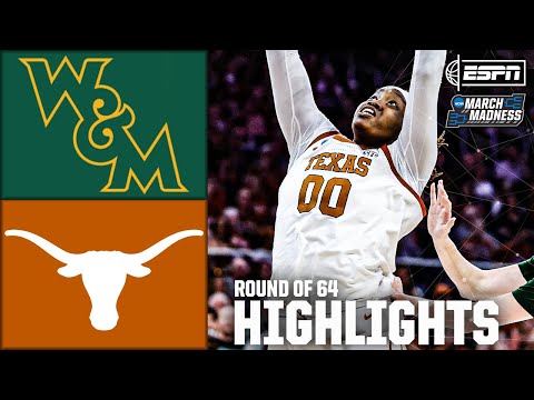 Round of 64: William & Mary vs. Texas | Women's NCAA Tournament | Full Game Highlights