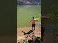 Swimming In A Crocodile Infested River!#shorts