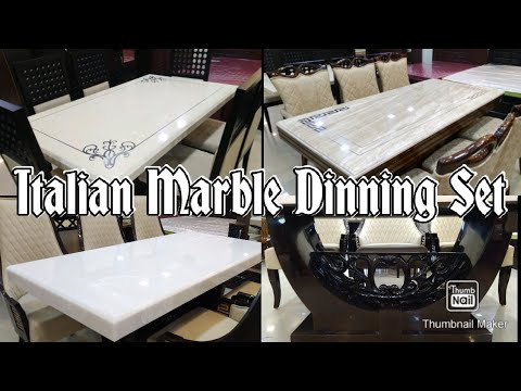 Italian marble dining table set by style