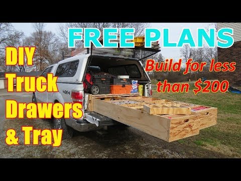 FREEE PLANS!!   DIY Truck Drawer Box and Slide-out Tray