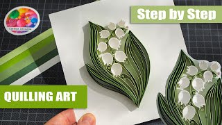 Lily of the valley. Step by step for beginners/Quilling paper art/ Tutorial/ Handmade. How to make.