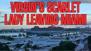 Virgin Scarlet Lady Cruise Ship Leaving Miami
