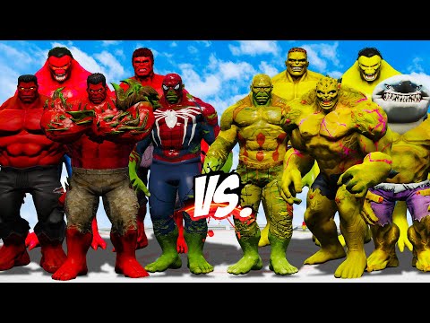 TEAM RED HULK VS TEAM YELLOW HULK - EPIC BATTLE