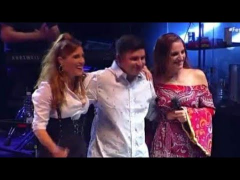 Francisco Benitez junto a Sole y Nati Pastorutti en el Festival de Jesus Maria...