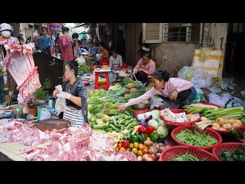 Early Morning Fish Market Vs Morning Food Market - Daily Lifestyle of Vendors in Fish Market & Food
