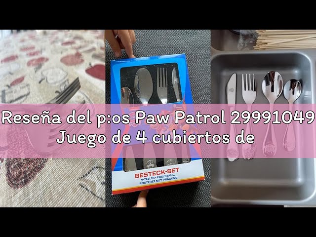 Vídeo relacionado con Paw Patrol 29991049 Juego de 4 cubiertos de acero inoxidable con motivo de la Patrulla Canina - Apto para lavavajillas - Cuchillo, tenedor