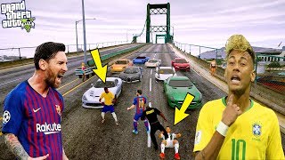 MESSİ VE NEYMAR SÜPER PAHALI ARABALARLA YARIŞIYOR!(KAVGA ETTİLER) - GTA 5