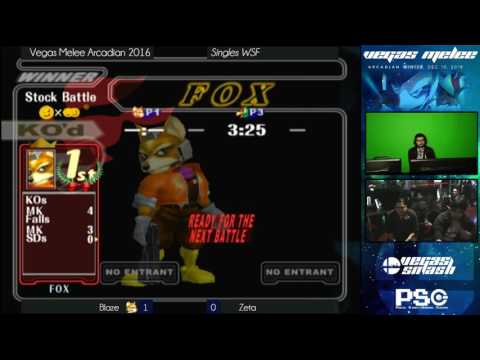 Arcadian Winter 2016 - Melee - Singles - WSF - Blaze (Fox) vs Zeta (Falco)