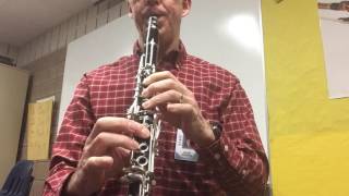 Chromatic B fingering on the clarinet
