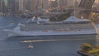 cruise ship MV Riviera leaving Sydney