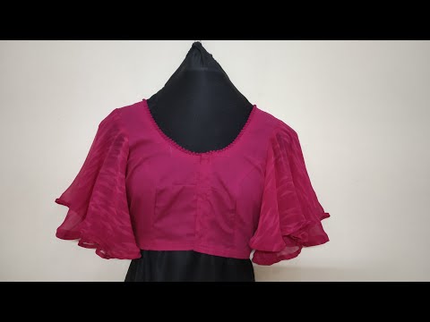 Double layer bell Sleeves cutting | Umbrella cut bell Sleeves cutting -  YouTube