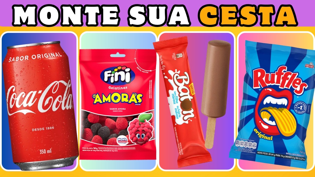 Monte sua CESTA de DOCES  🍧🍫🍭 | Escolha os Doces e Monte sua Cesta| #kidsquiz #montesuacesta #quiz